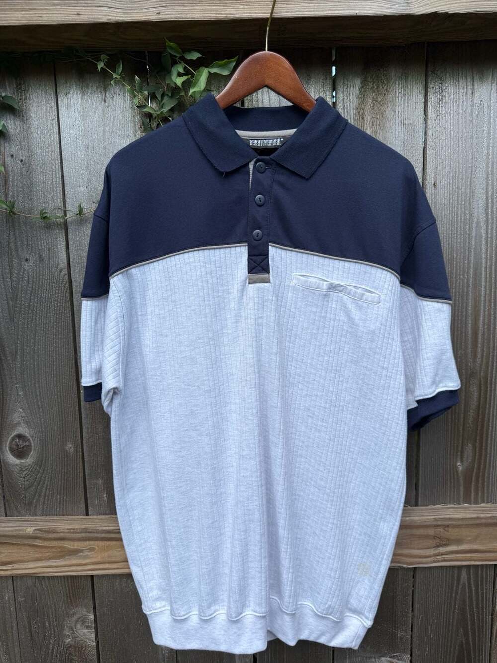 Knightsbridge Vintage Colorblock Polo Shirt Blue White